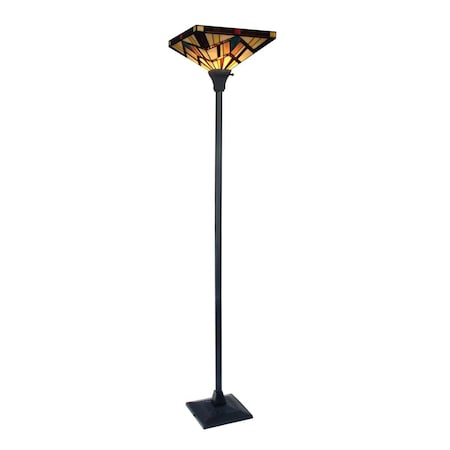 Chloe Lighting 14 in. Vincent Tiffany-Style Dark Bronze 1 Light Torchiere Lamp CH3T523BM14-TF1